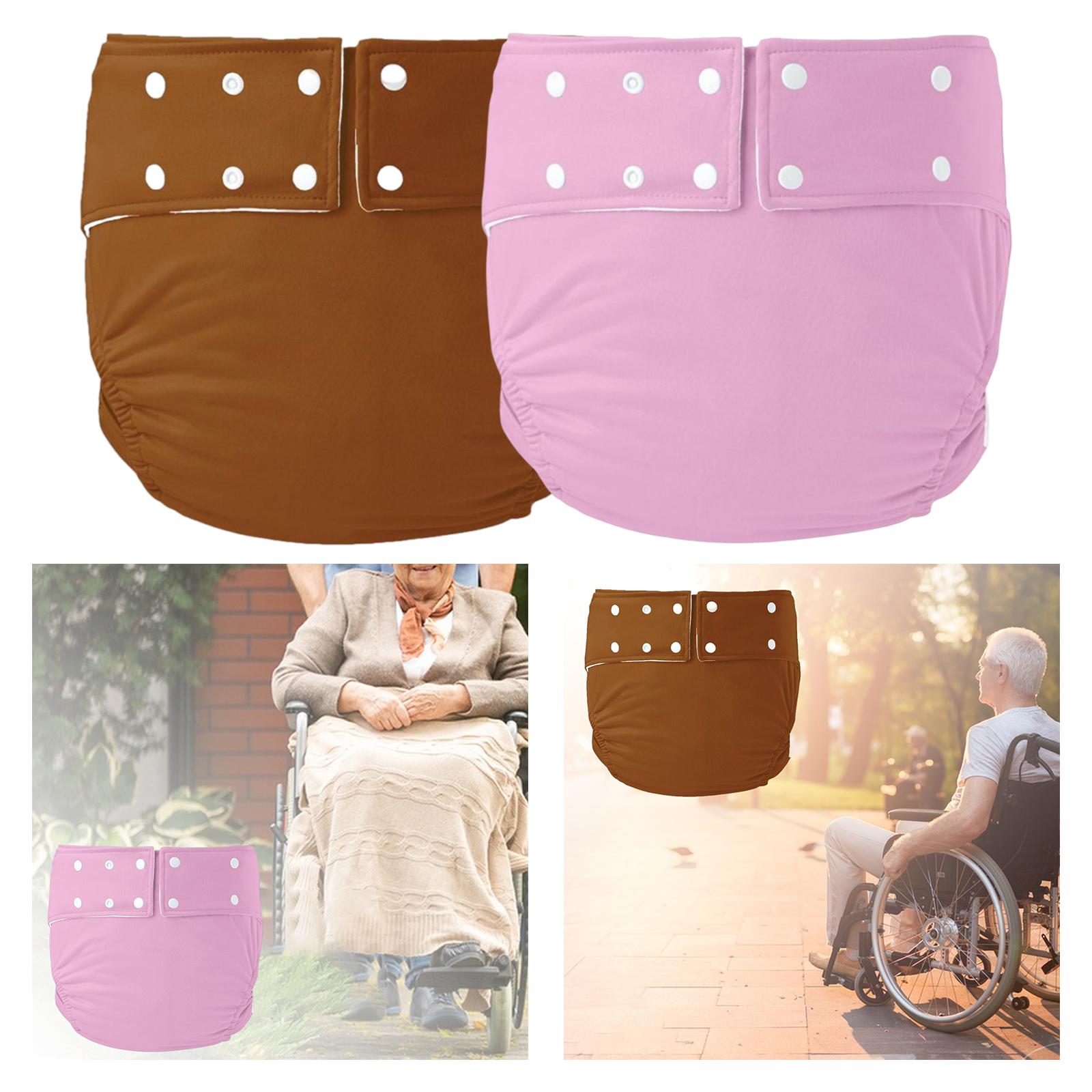 Leakproof Adult Cloth Diapers Against Incontinence for Elderly Seniors Brown