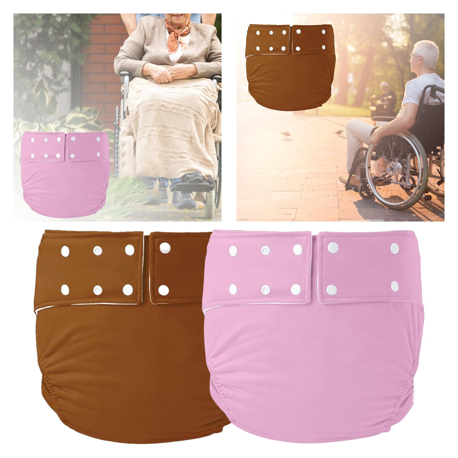 Leakproof Adult Cloth Diapers Against Incontinence for Elderly Seniors Brown