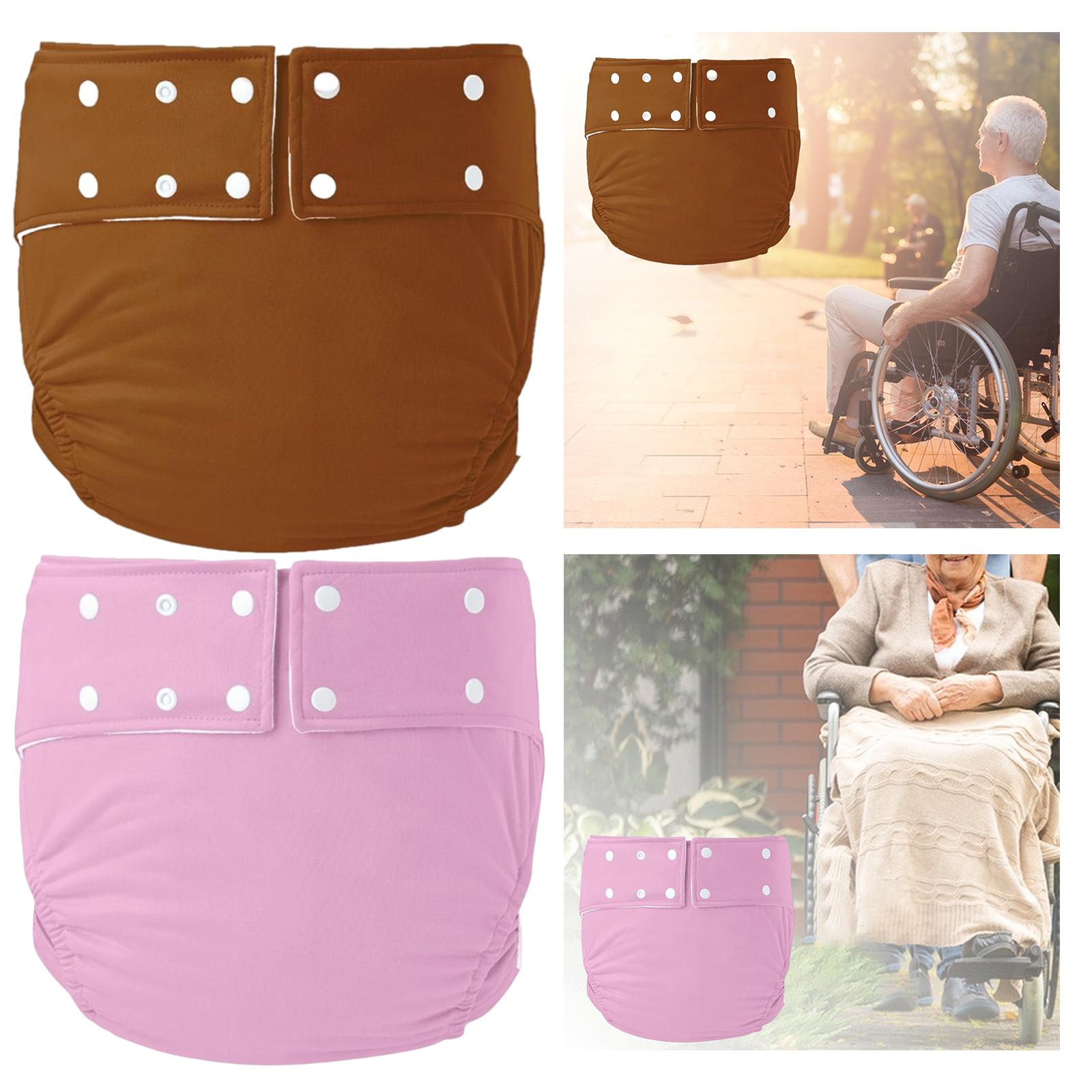 Leakproof Adult Cloth Diapers Against Incontinence for Elderly Seniors Brown