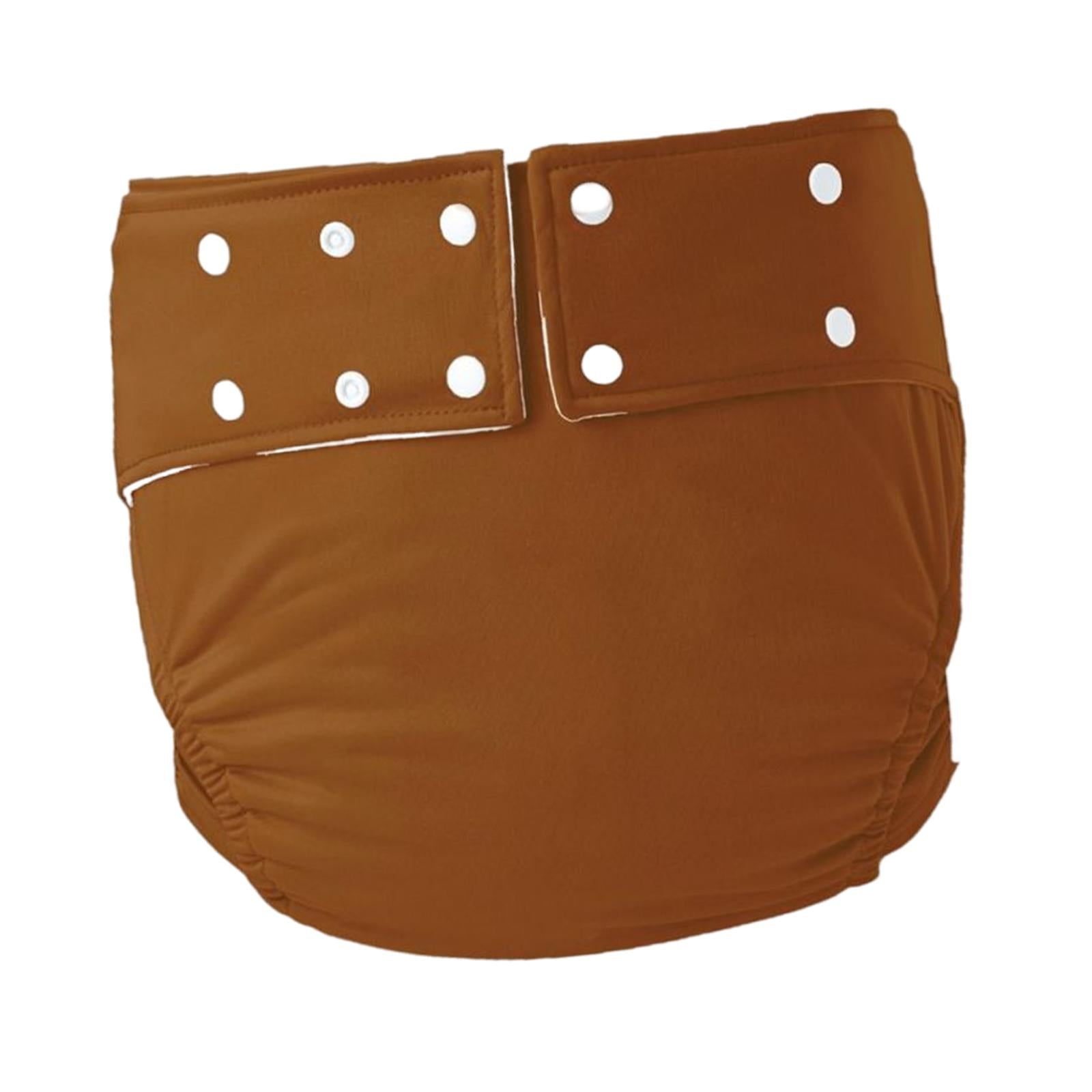 Leakproof Adult Cloth Diapers Against Incontinence for Elderly Seniors Brown