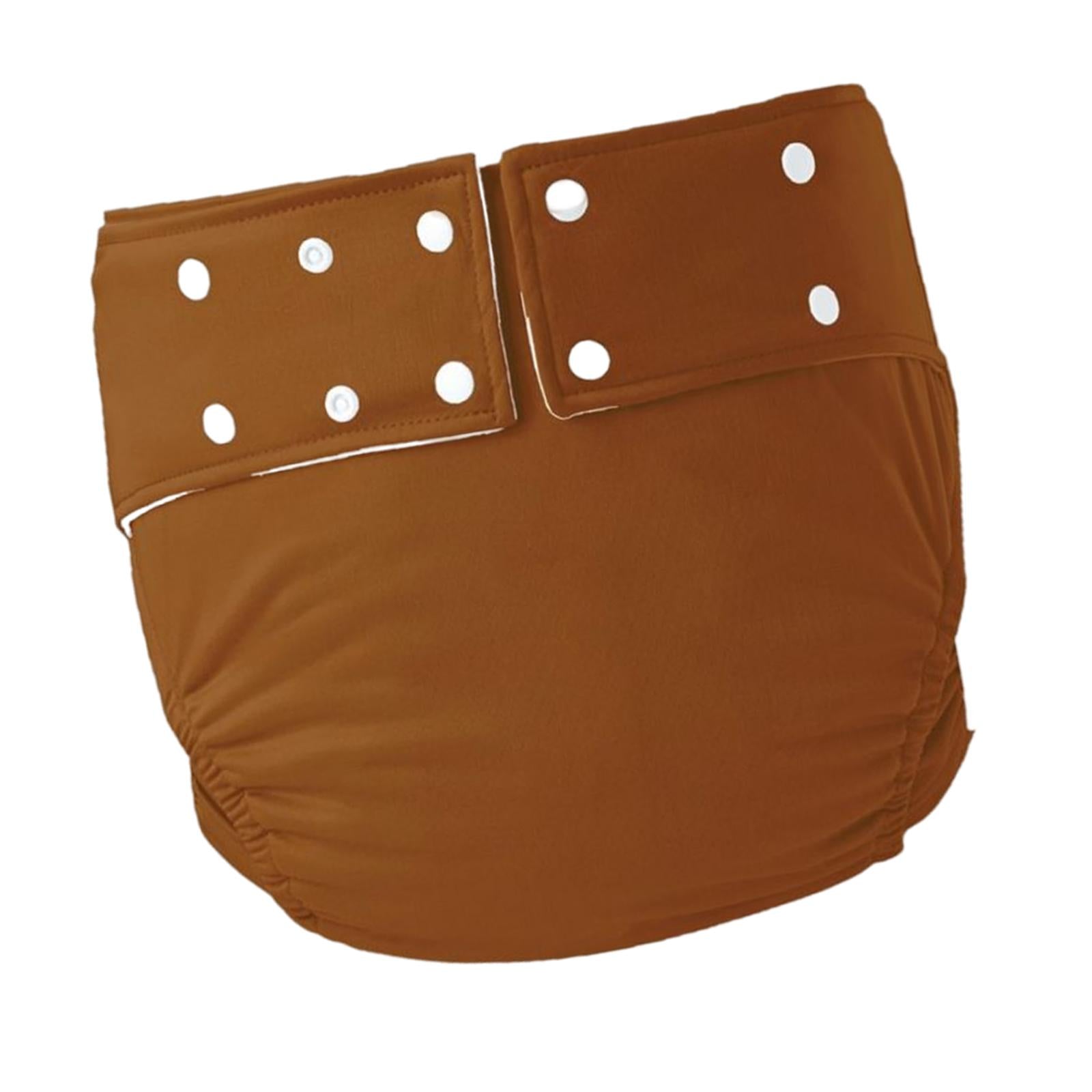 Leakproof Adult Cloth Diapers Against Incontinence for Elderly Seniors Brown