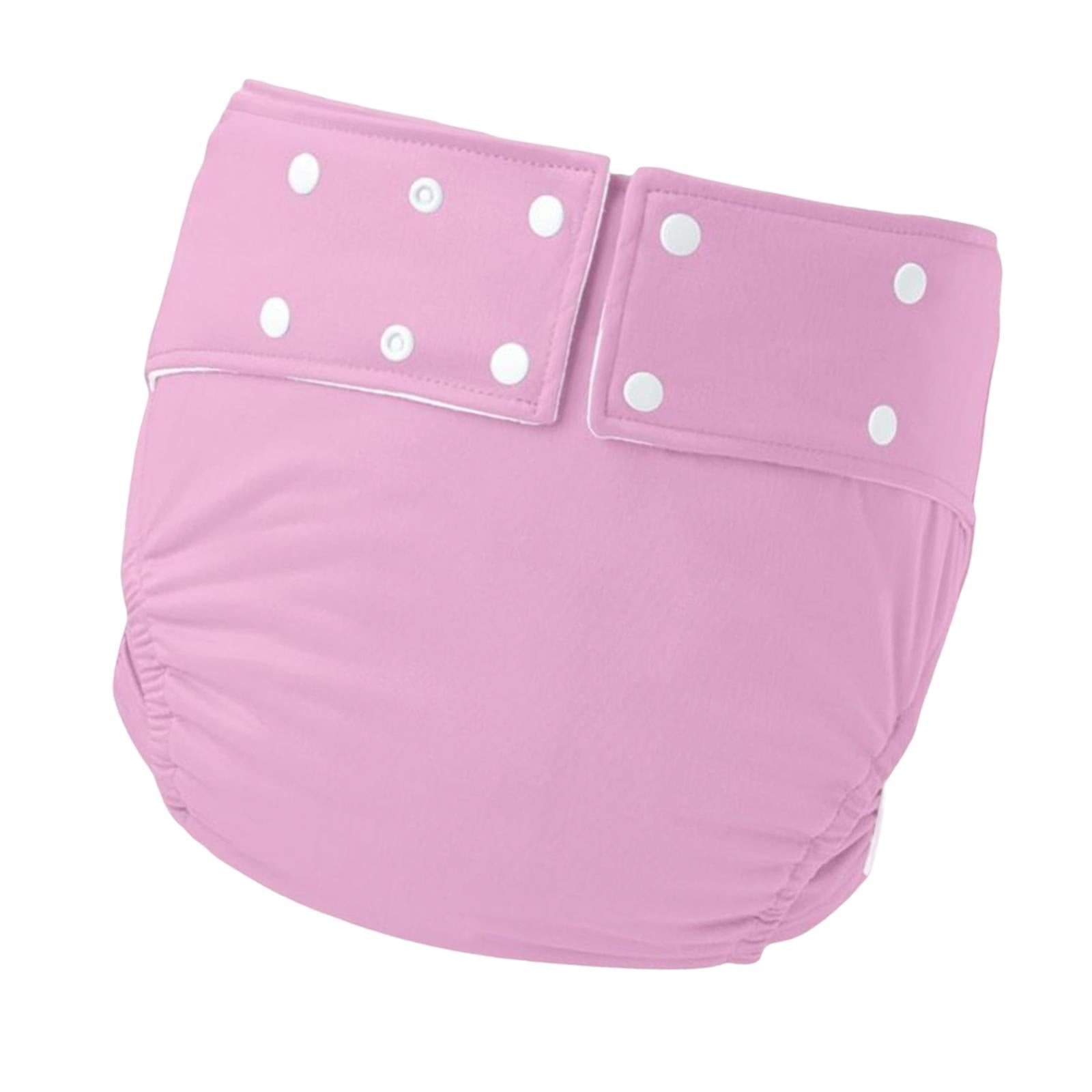 Leakproof Adult Cloth Diapers Against Incontinence for Elderly Seniors Pink