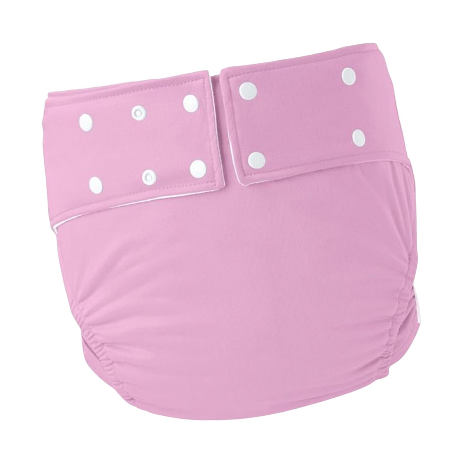 Leakproof Adult Cloth Diapers Against Incontinence for Elderly Seniors Pink