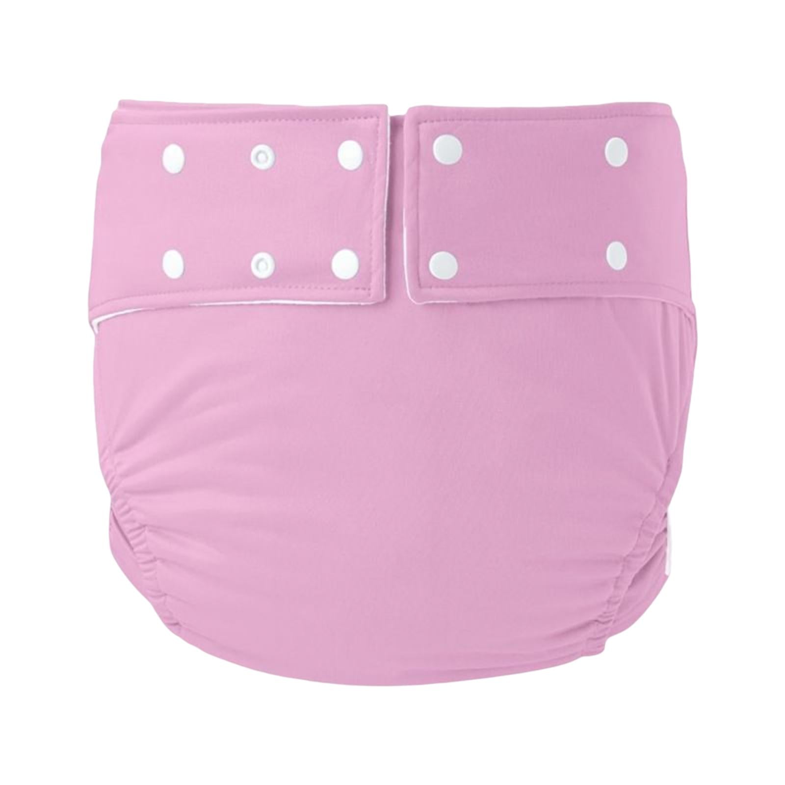 Leakproof Adult Cloth Diapers Against Incontinence for Elderly Seniors Pink