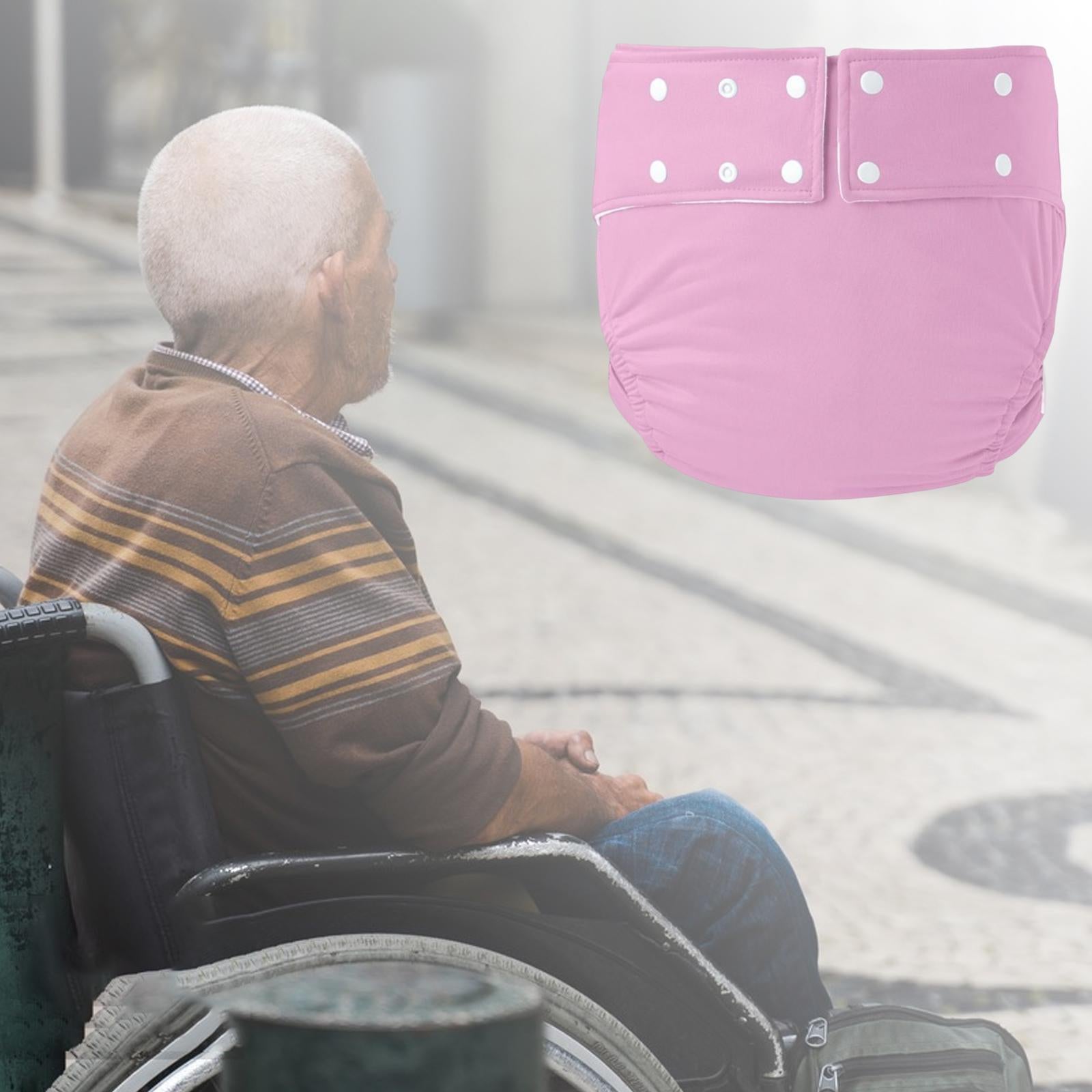 Leakproof Adult Cloth Diapers Against Incontinence for Elderly Seniors Pink