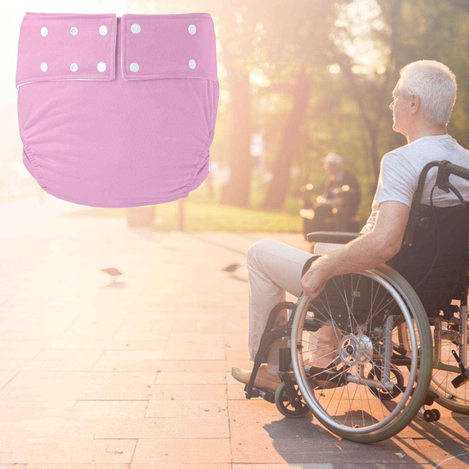 Leakproof Adult Cloth Diapers Against Incontinence for Elderly Seniors Pink