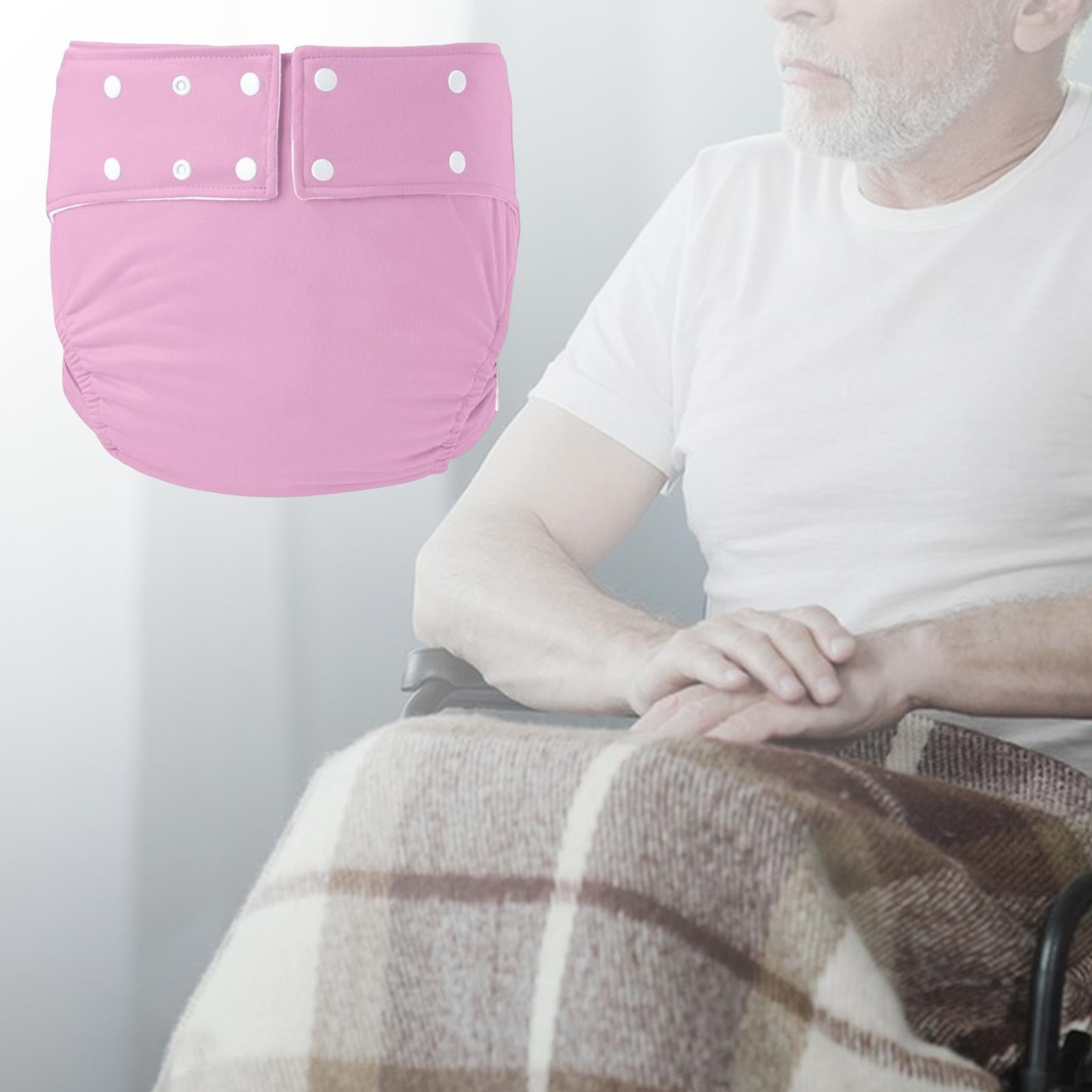 Leakproof Adult Cloth Diapers Against Incontinence for Elderly Seniors Pink