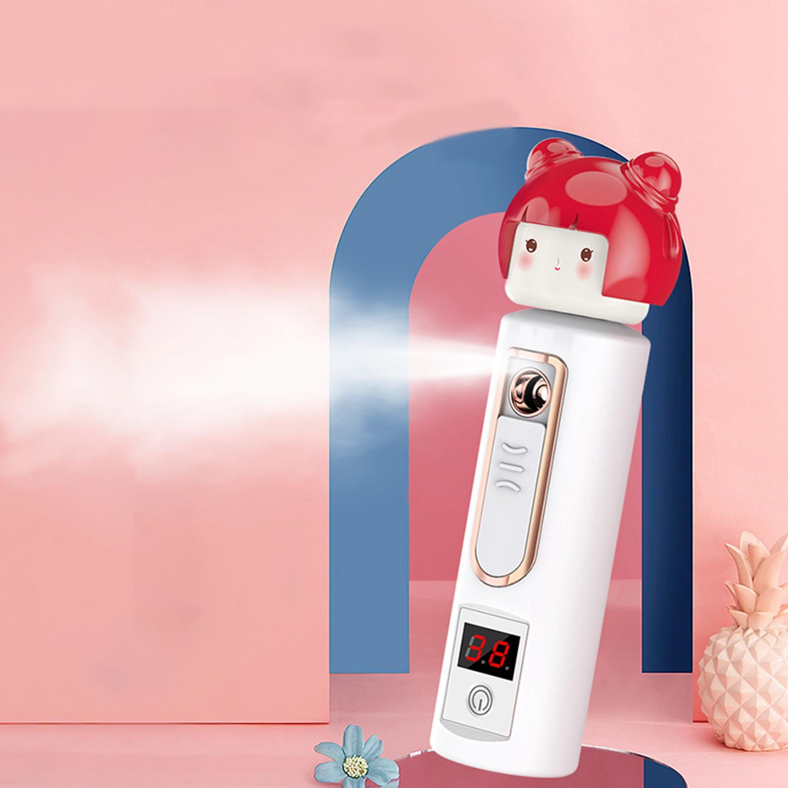 Nano Facial Mister with Moisture Tester 30ml Atomization for Makeup Red