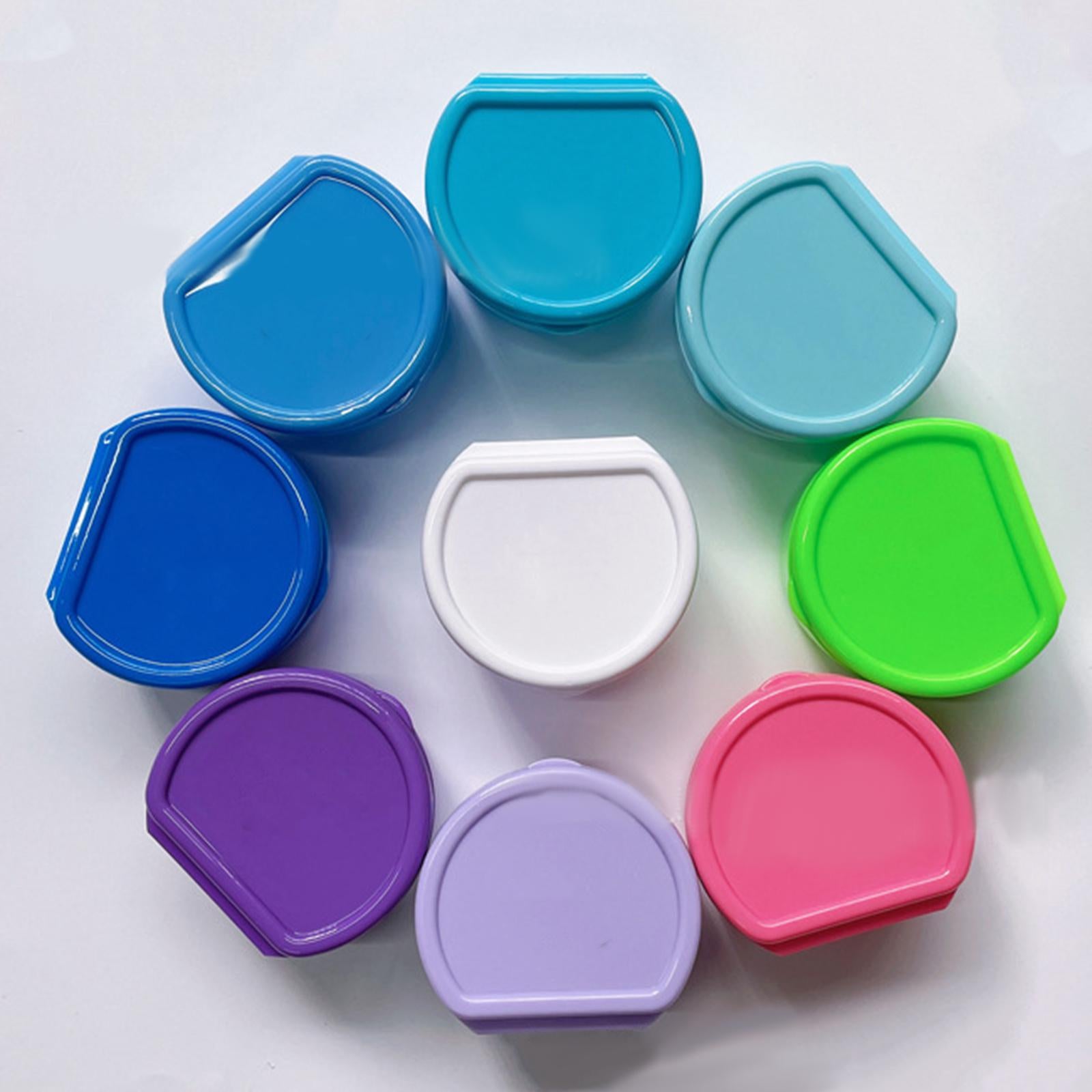 Retainer Case Dentures Box Cup with Strainer Basket Stylish White