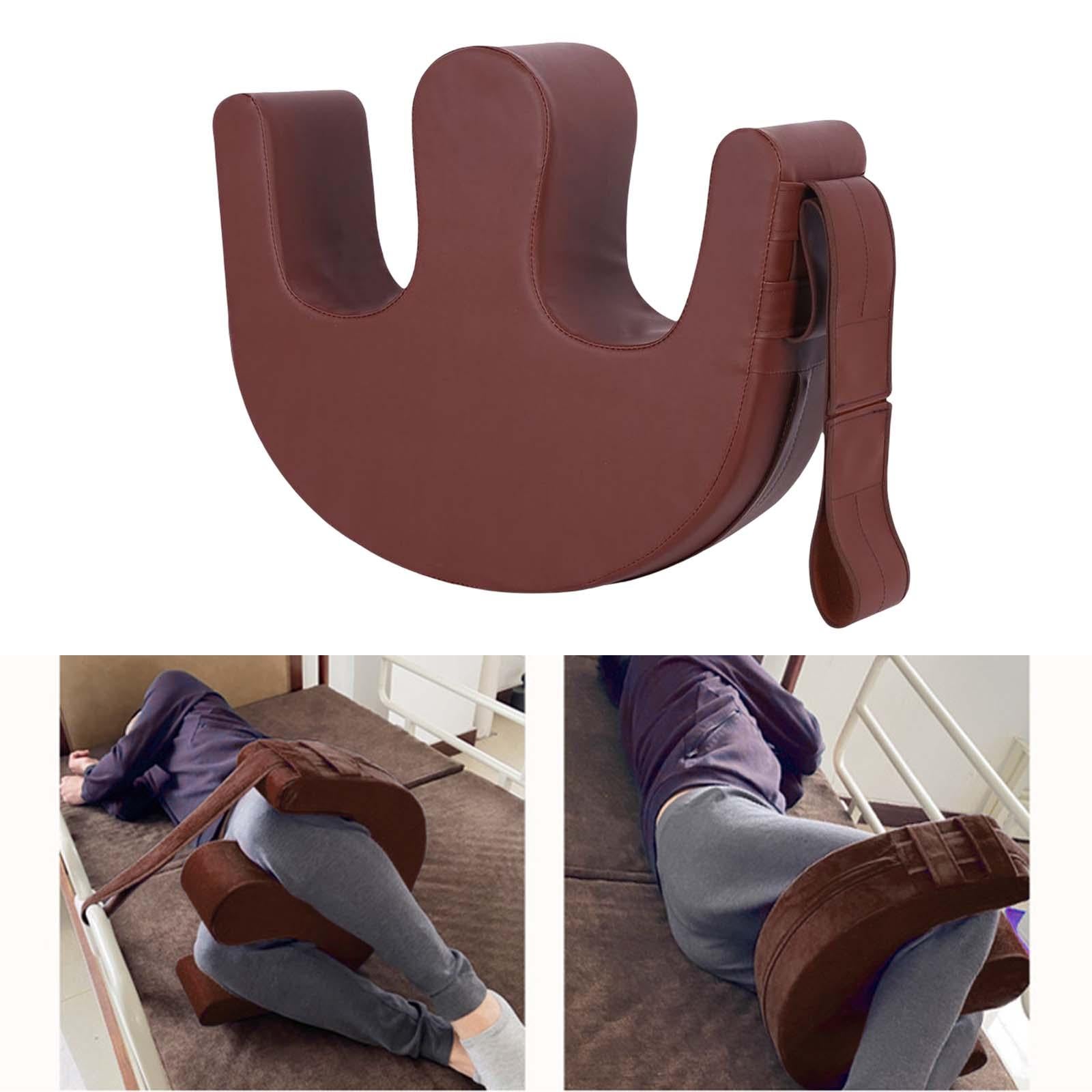 Bed Turn Over Cushion Transfer Pad for Elder Patient Leg Pad Nursing Tool Brown with Strap