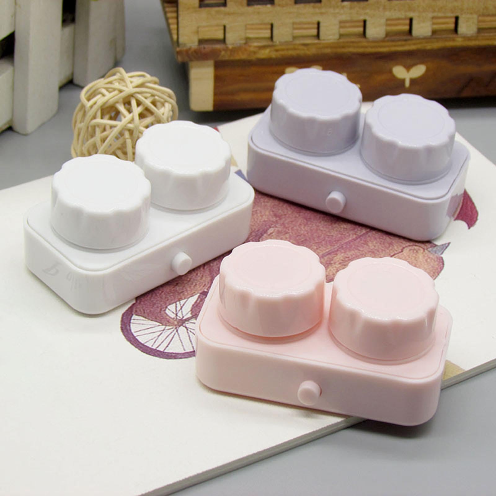 Contact Cleaner Case Box Travel for Lens Disposal Soft Lens Rgp Lens White