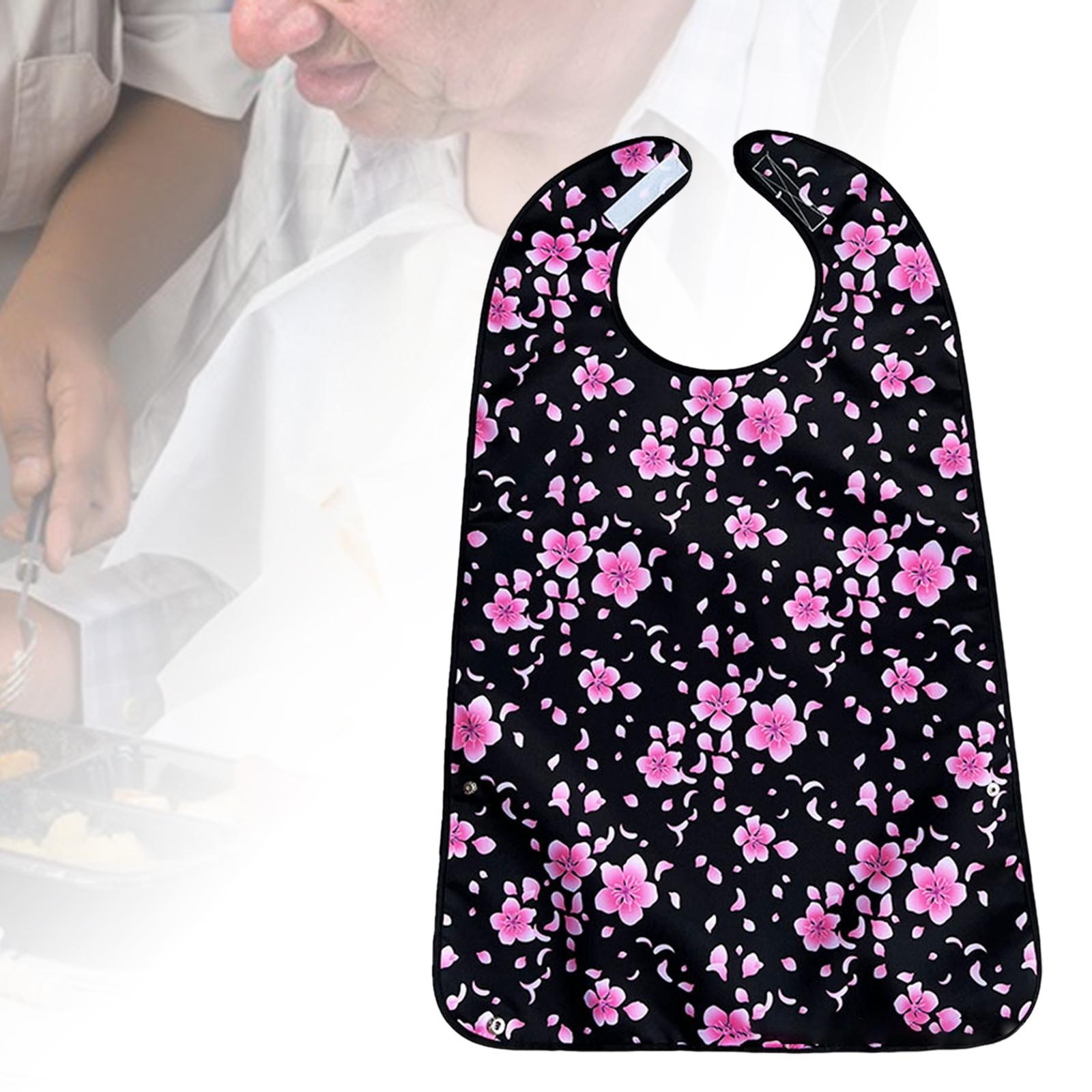 Adult Bibs for Eating Waterproof Full Protection for Elderly Women and Men Black