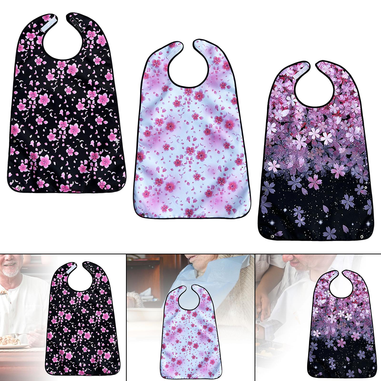 Adult Bibs for Eating Waterproof Full Protection for Elderly Women and Men Black
