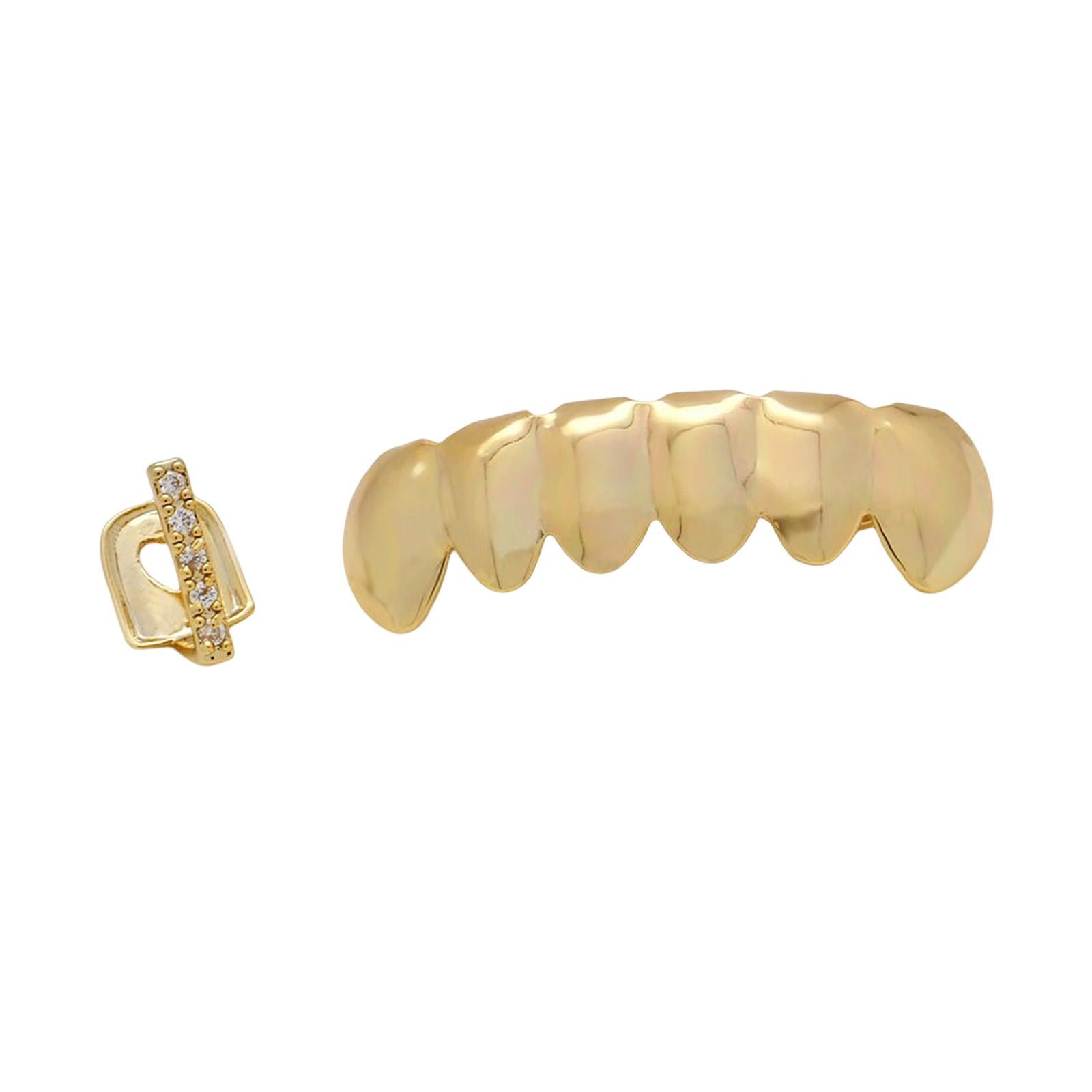 18k Plated Grills Hip Hop Punk Upper Lower Sparkling for Men Women Gift golden