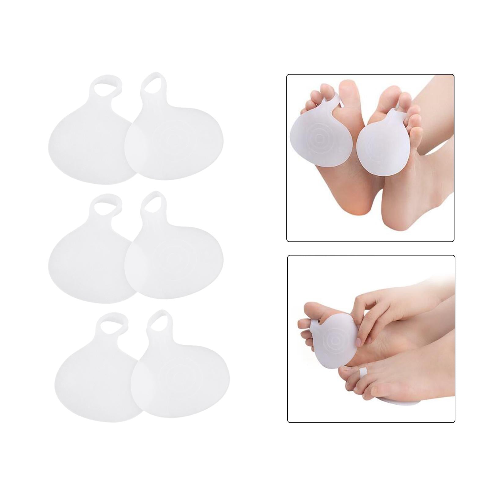 6Pcs Forefoot Pads Foot Protection Elastic silicone for High Heel White