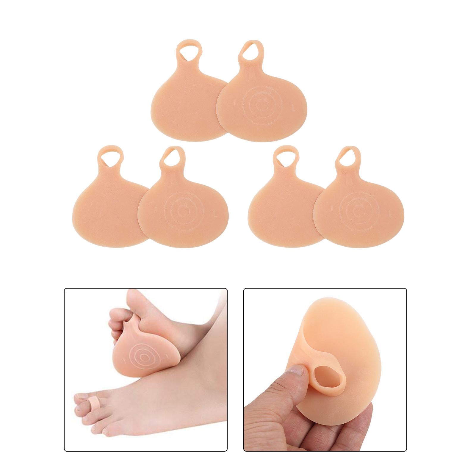 6Pcs Forefoot Pads Foot Protection Elastic silicone for High Heel Skin Color