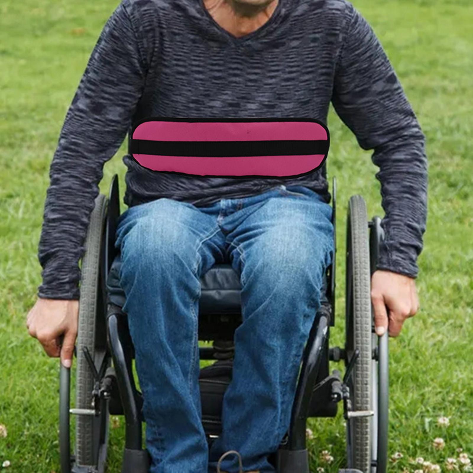 Portable Wheelchair Seat Belt Reusable Cushion for Elderly Prevent Sliding Purple