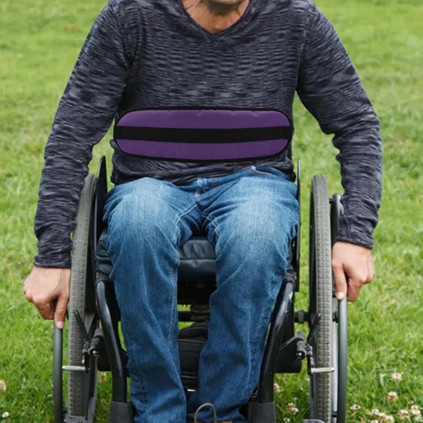 Portable Wheelchair Seat Belt Reusable Cushion for Elderly Prevent Sliding Purple