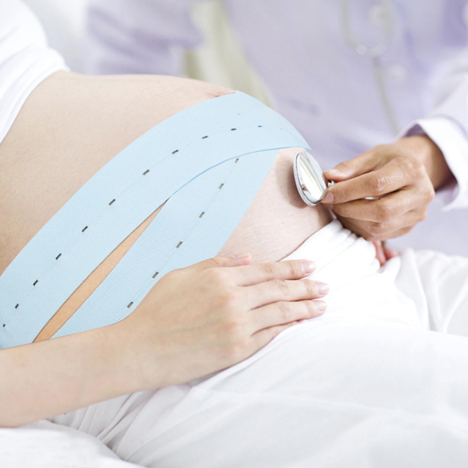 2Pcs Fetal Heart Belt Support Tool Comfortable for 100kg-150kg Pink Blue