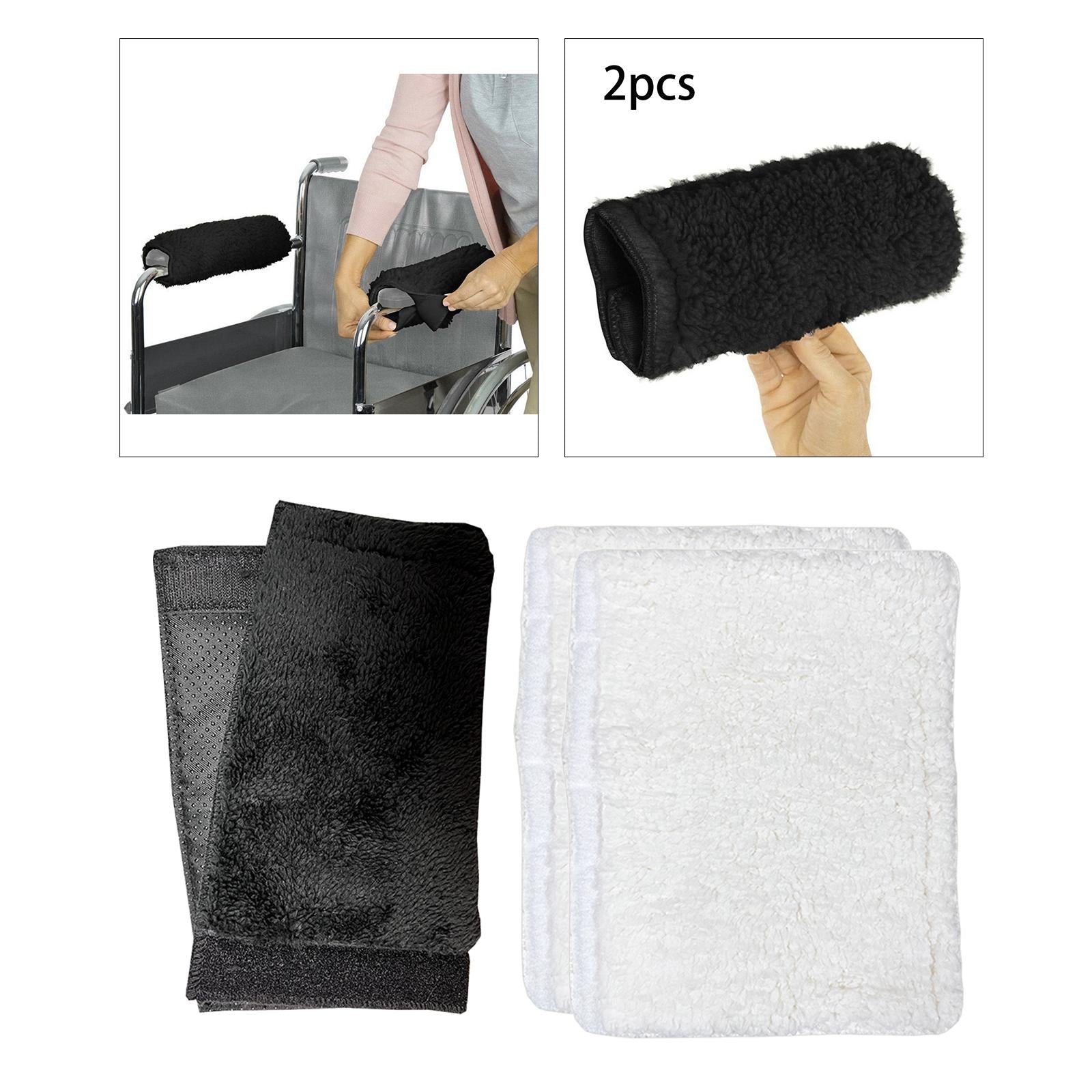 2 Pack Wheelchair Soft Office Chair Universal Armrest Pads Arm Cushions Black