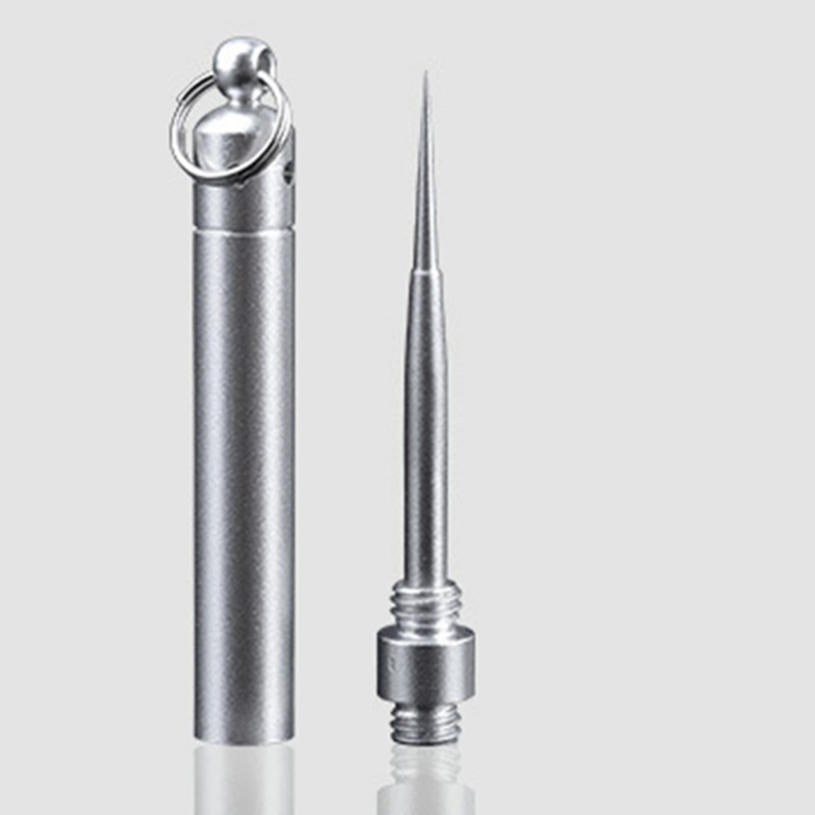 Stainless Steel Toothpick Waterproof Reusable for Outdoor Travel Camping Grey J20