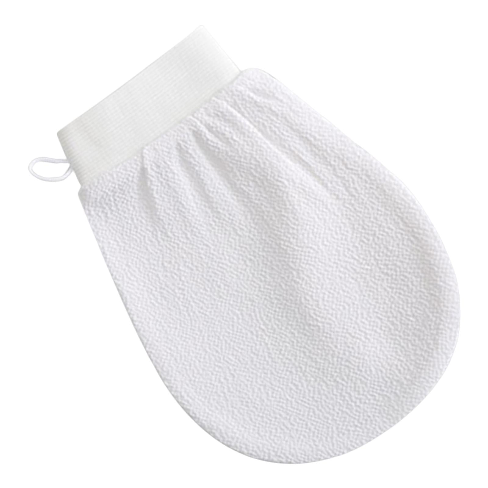 Bath Glove Scrubbing Gloves Body Scrub Double Sided Gentle leg Body Neck White