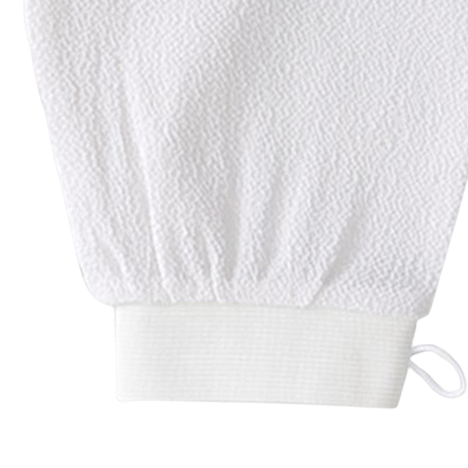 Bath Glove Scrubbing Gloves Body Scrub Double Sided Gentle leg Body Neck White