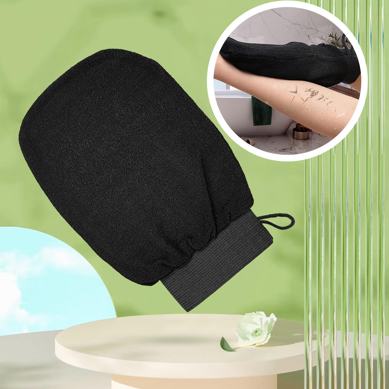 Bath Glove Scrubbing Gloves Body Scrub Double Sided Gentle leg Body Neck Black