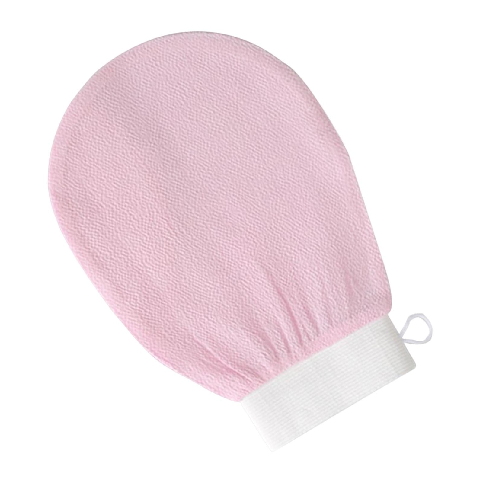 Bath Glove Scrubbing Gloves Body Scrub Double Sided Gentle leg Body Neck Pink
