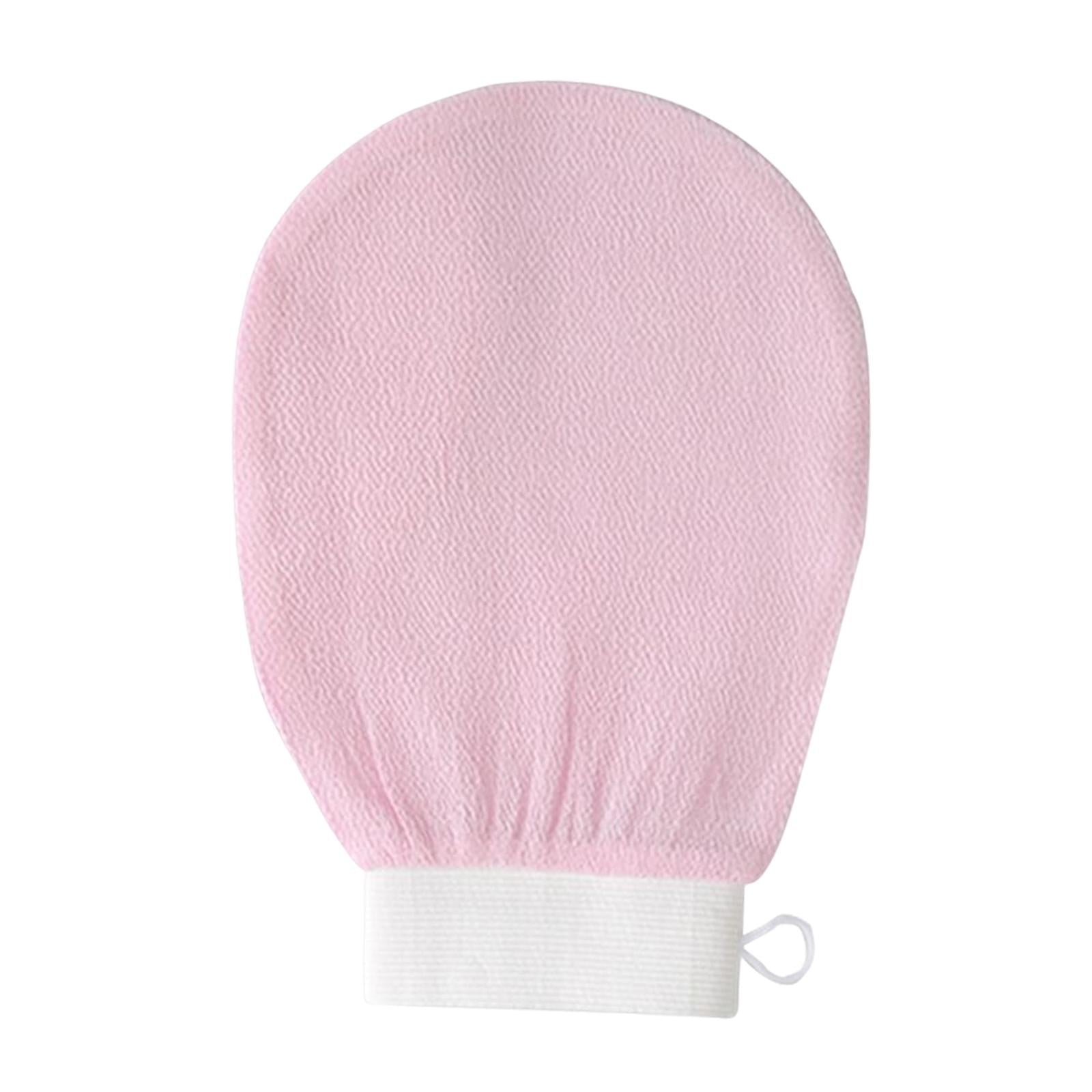 Bath Glove Scrubbing Gloves Body Scrub Double Sided Gentle leg Body Neck Pink