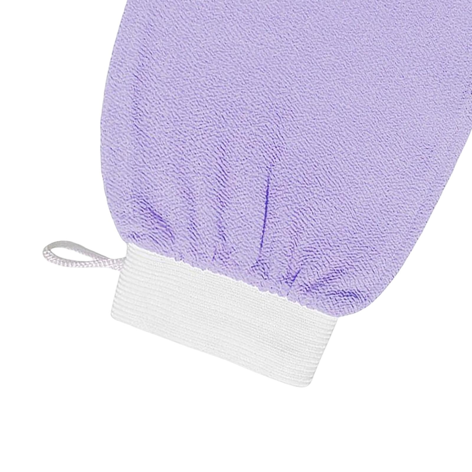 Bath Glove Scrubbing Gloves Body Scrub Double Sided Gentle leg Body Neck Purple