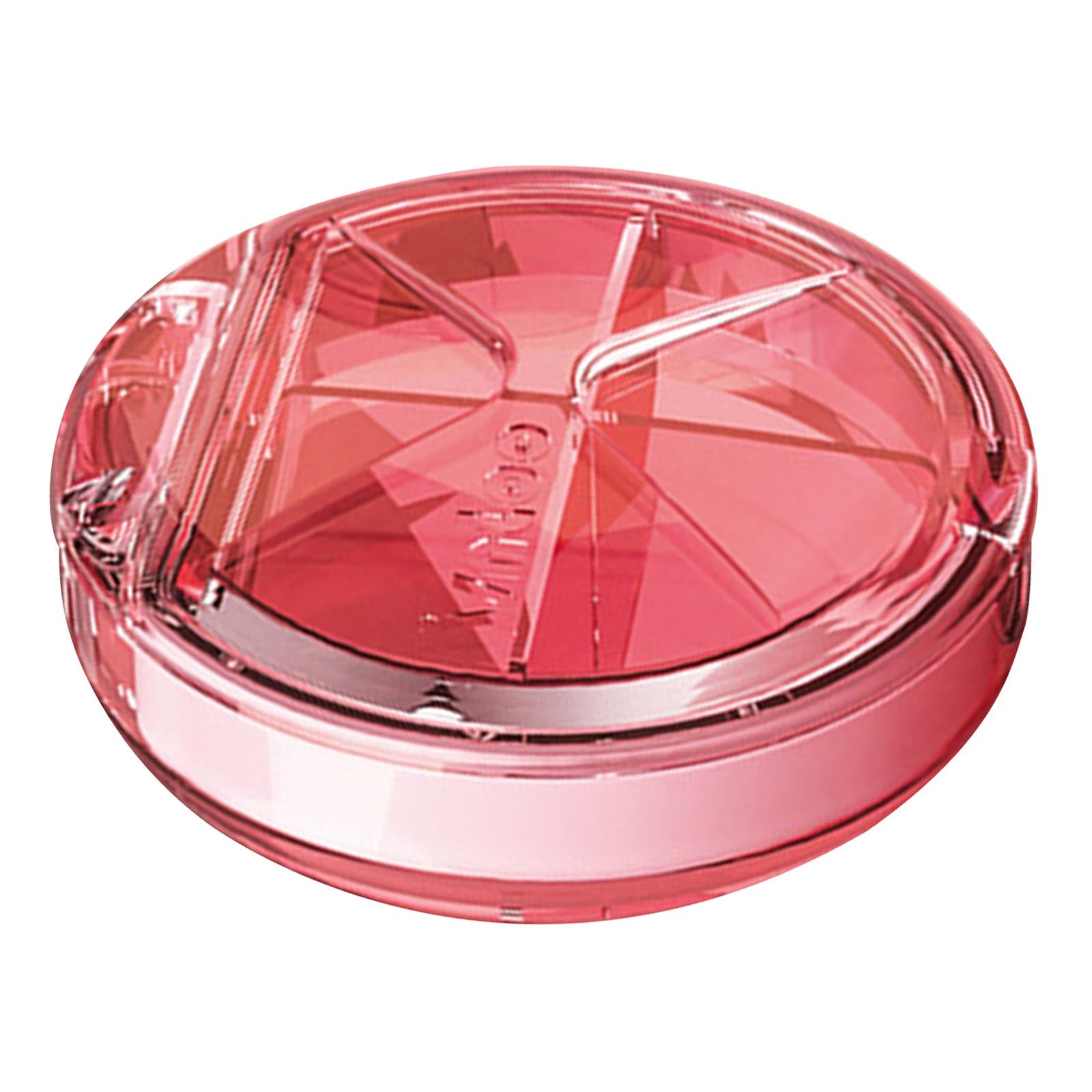 Portable Pill Box Organizer 4 Grids Compact for Outdoor Travel Pink