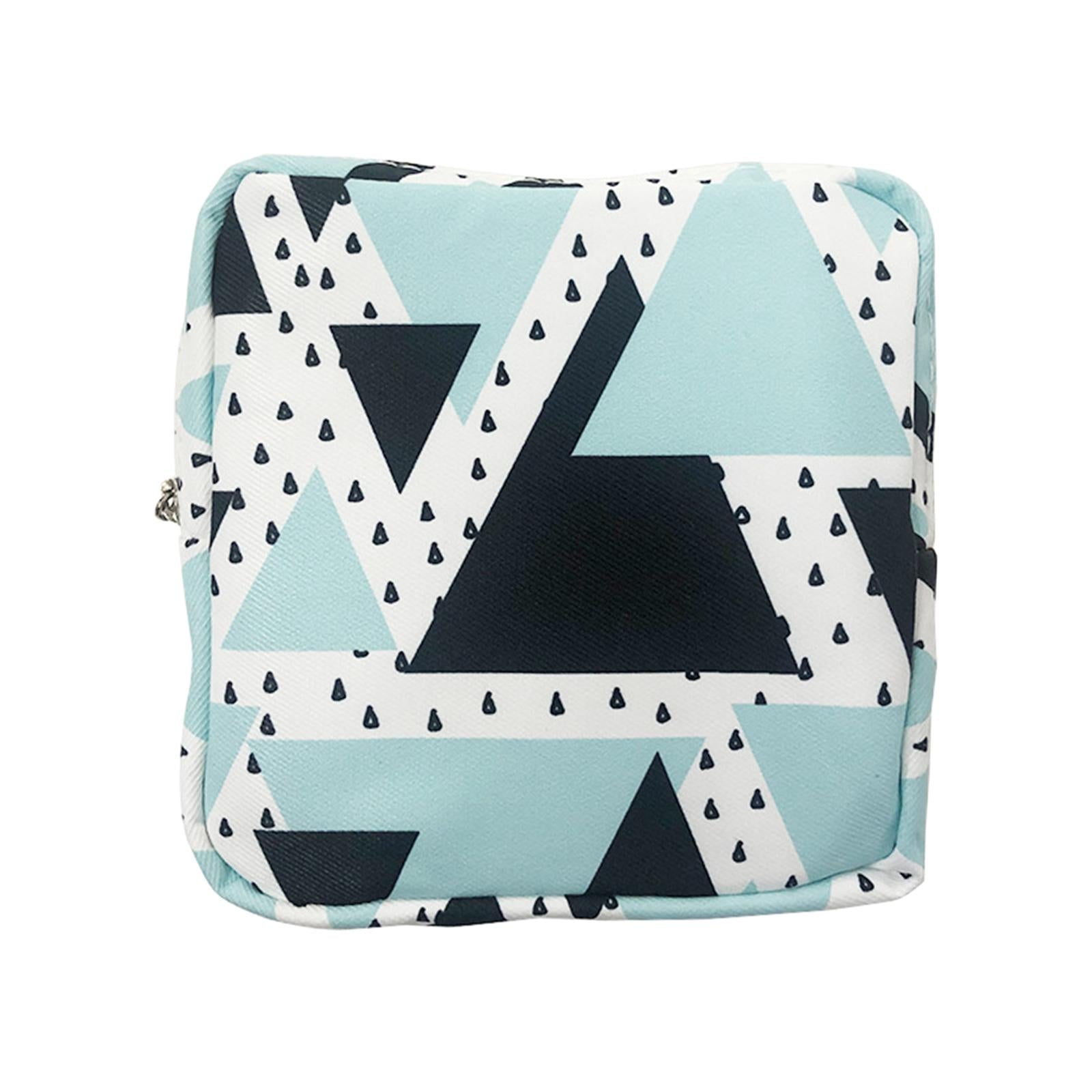 Washable Sanitary Napkin Storage Bag Toiletry Pouch Nursing Girls Ladies green black triangle