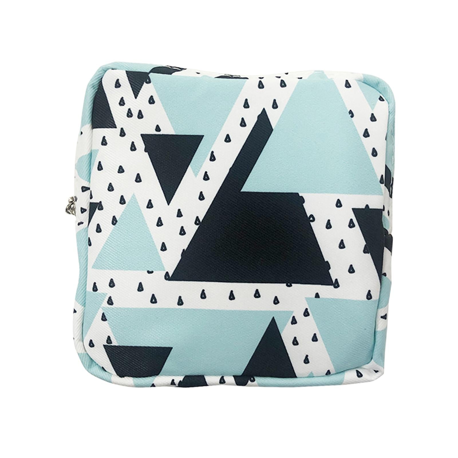 Washable Sanitary Napkin Storage Bag Toiletry Pouch Nursing Girls Ladies green black triangle