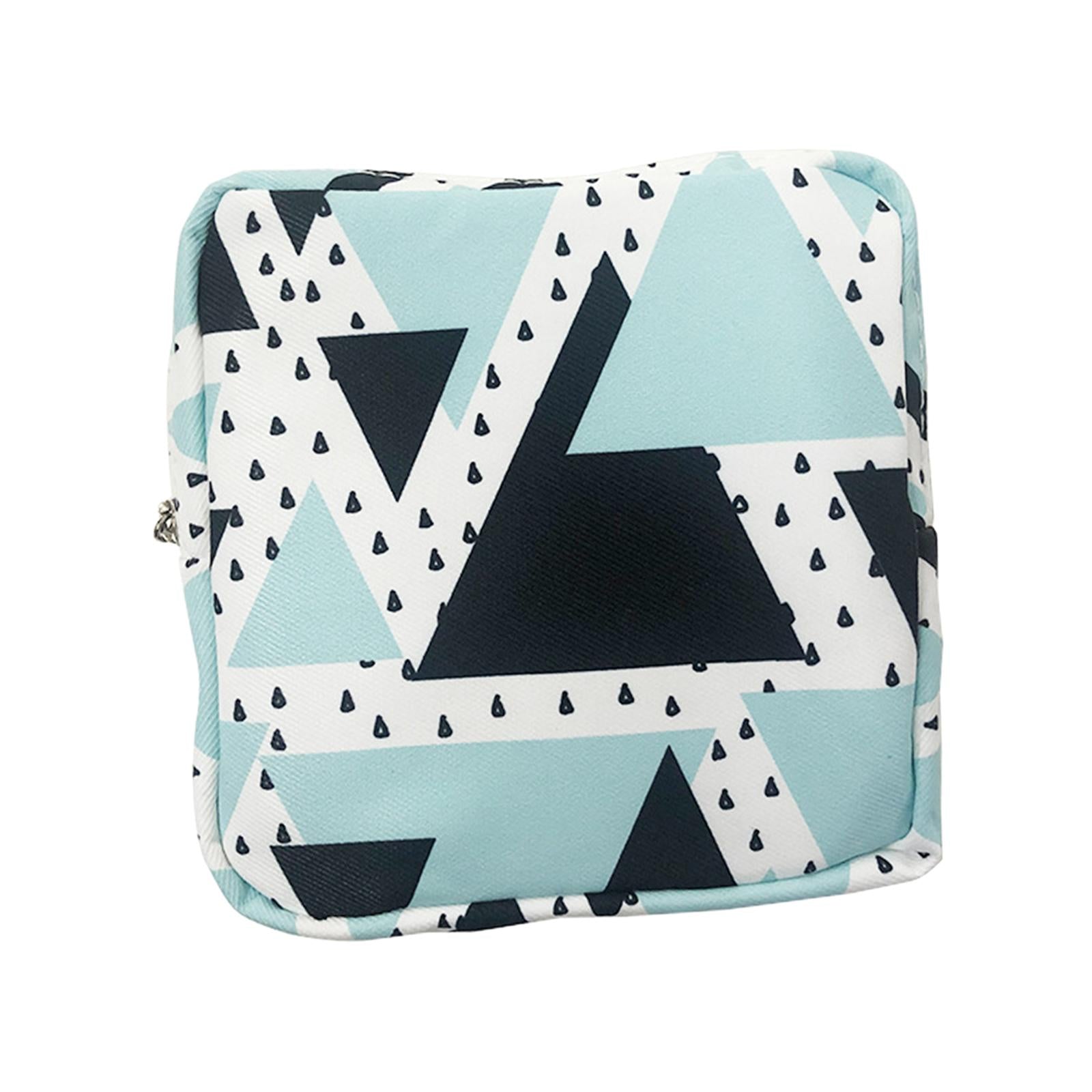 Washable Sanitary Napkin Storage Bag Toiletry Pouch Nursing Girls Ladies green black triangle