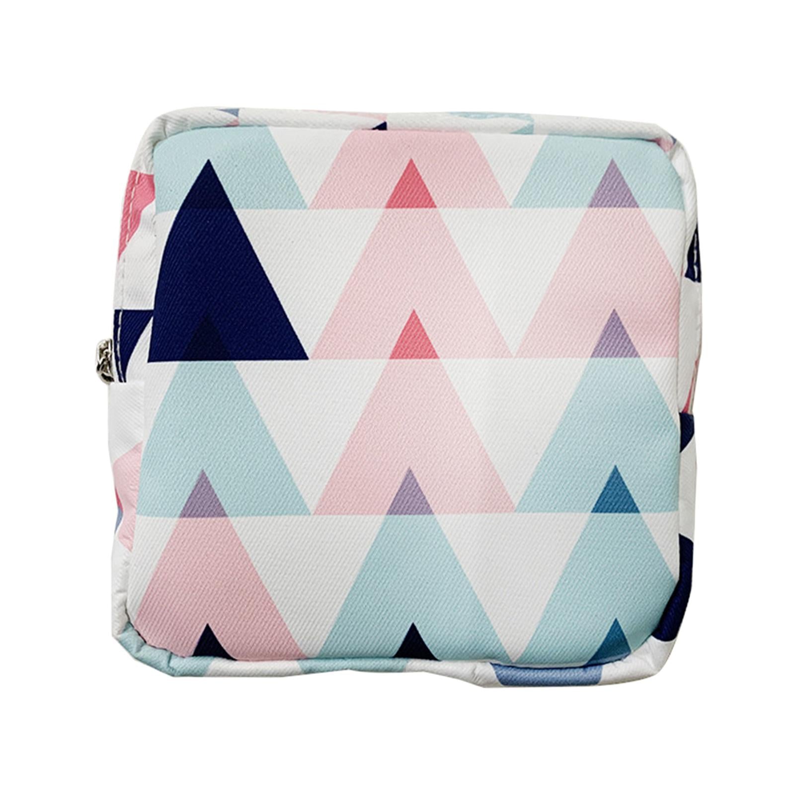 Washable Sanitary Napkin Storage Bag Toiletry Pouch Nursing Girls Ladies pink triangle