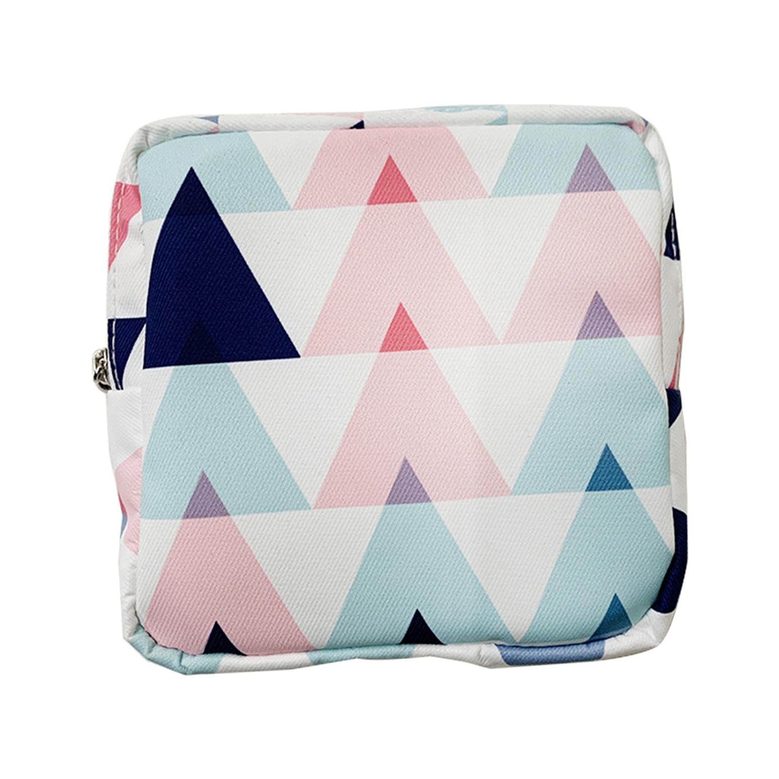 Washable Sanitary Napkin Storage Bag Toiletry Pouch Nursing Girls Ladies pink triangle