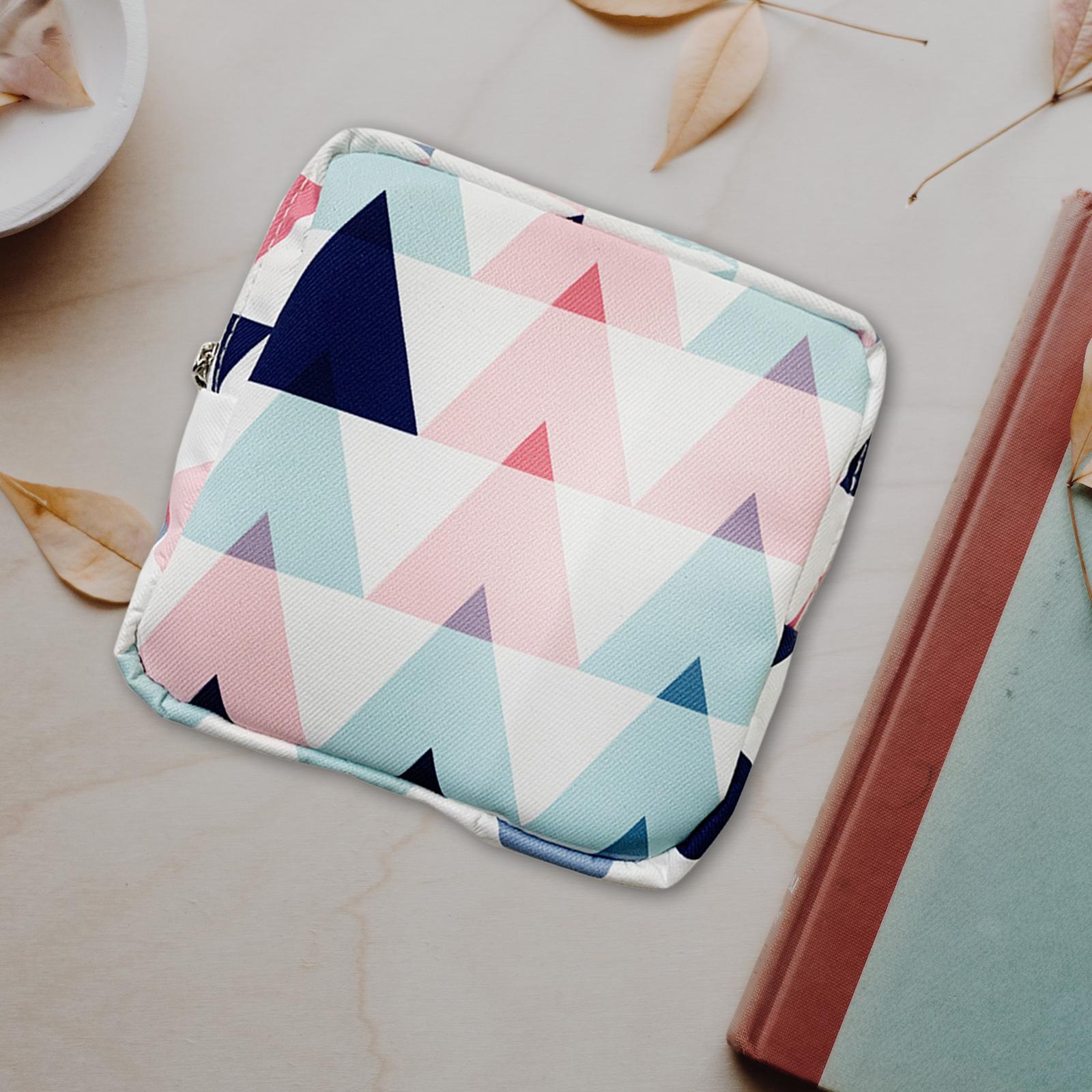 Washable Sanitary Napkin Storage Bag Toiletry Pouch Nursing Girls Ladies pink triangle