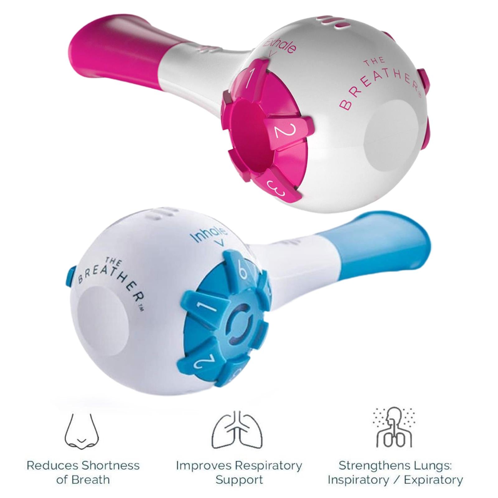 Lung Exercise Device Exerciser Natural Breathing Trainer Adjustable Red