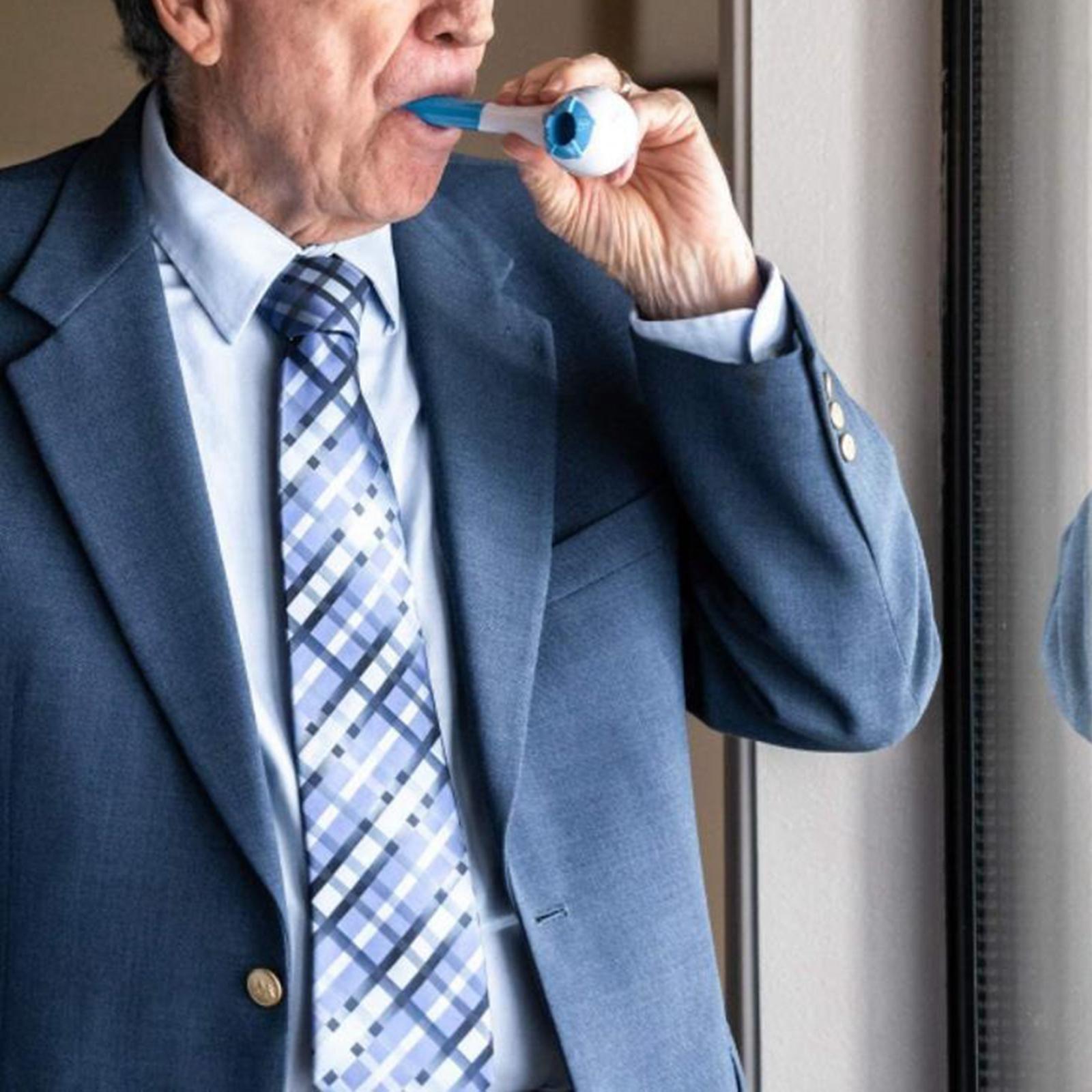 Lung Exercise Device Exerciser Natural Breathing Trainer Adjustable Blue