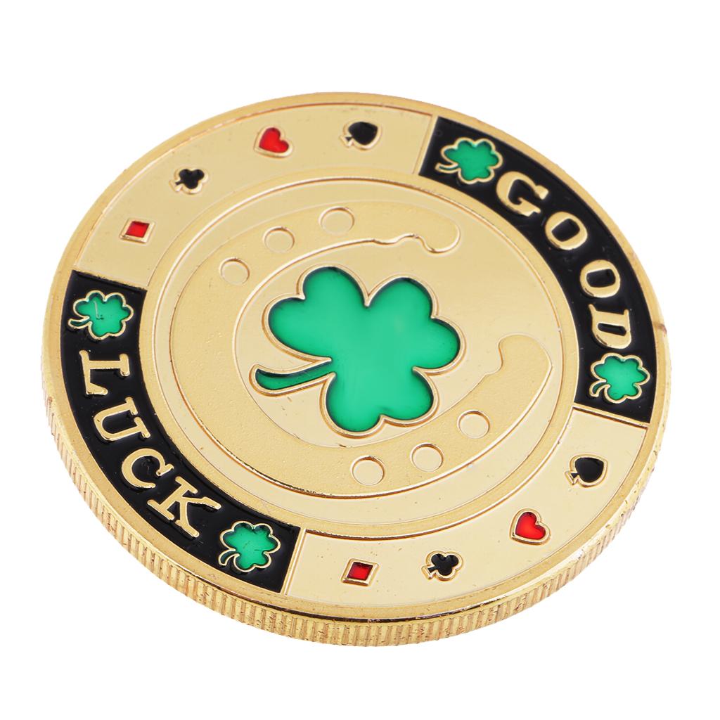 Four Leaf Clover Luck Coin Toy Chip Card Commemorative Coin Toys Collectible