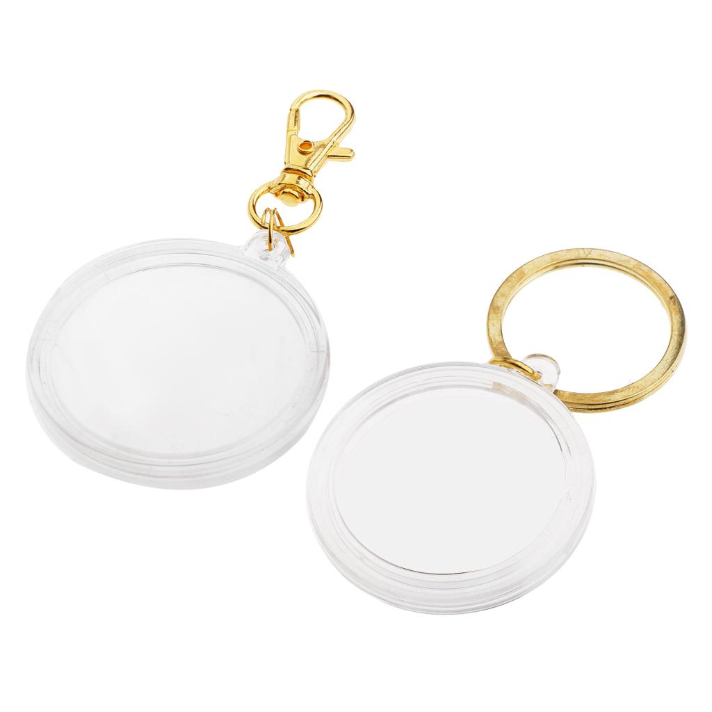 Portable Acrylic Coin Holder Keychain Coin Keyring Collection Boxes #1