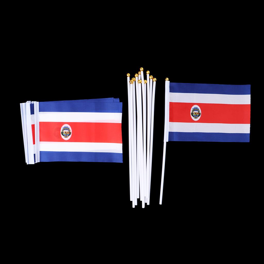 12PCS Flag Flags Banner Hand Waving Flag National Pride Flag Costa Rica