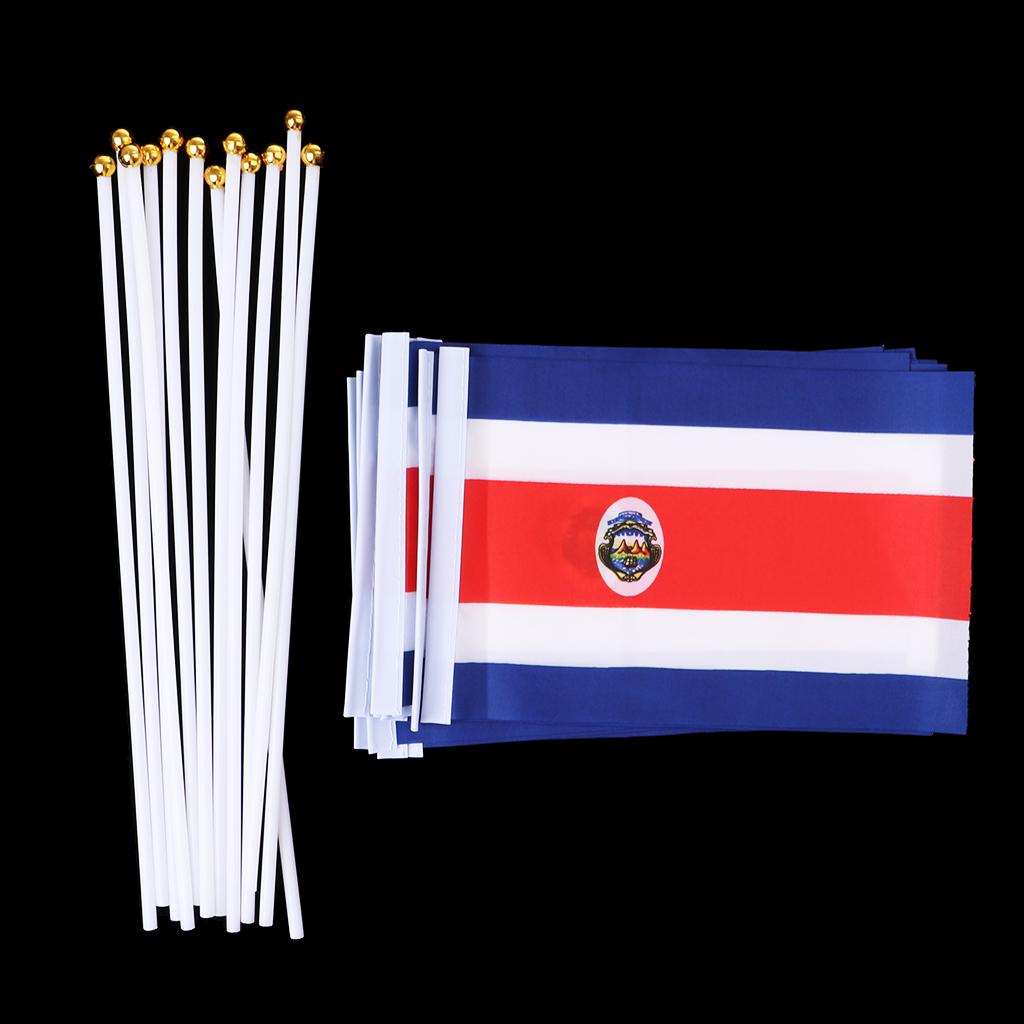 12PCS Flag Flags Banner Hand Waving Flag National Pride Flag Costa Rica