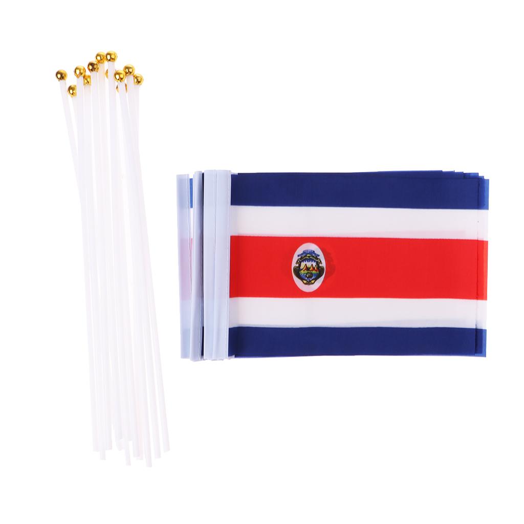 12PCS Flag Flags Banner Hand Waving Flag National Pride Flag Costa Rica