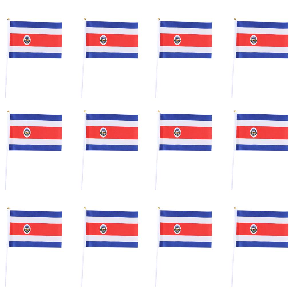 12PCS Flag Flags Banner Hand Waving Flag National Pride Flag Costa Rica