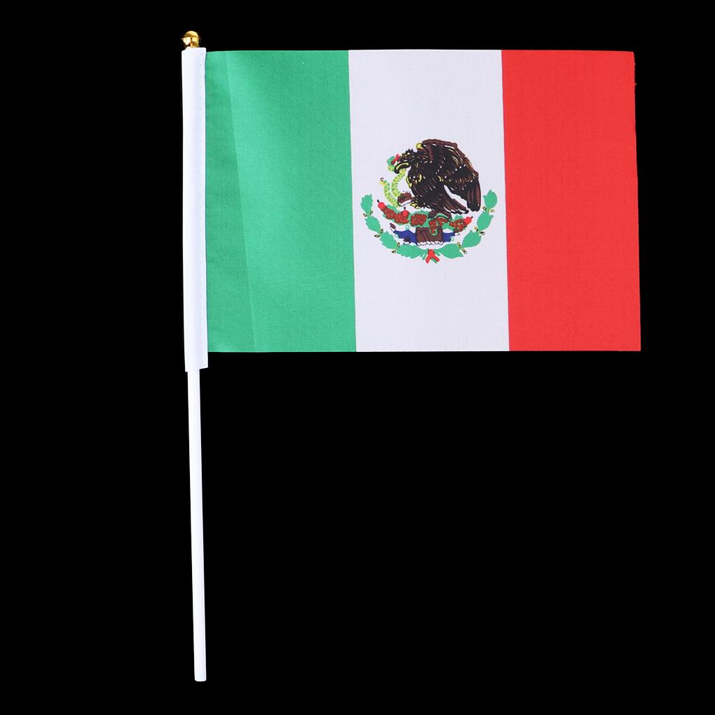 12PCS Flag Flags Banner Hand Waving Flag National Pride Flag Mexico