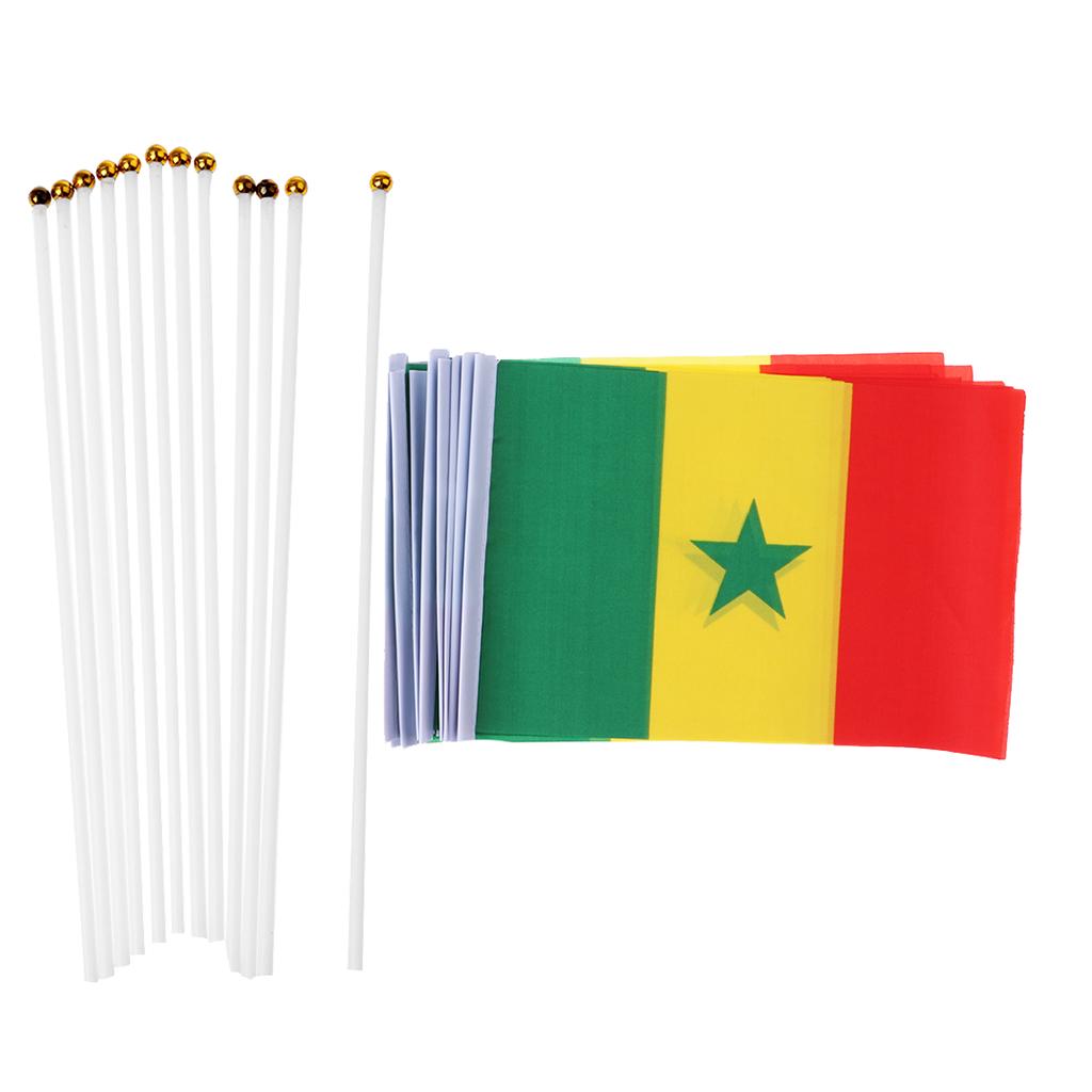 12PCS Flag Flags Banner Hand Waving Flag National Pride Flag Senegal