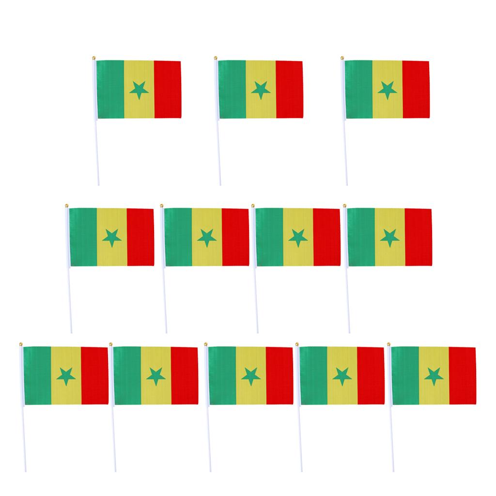 12PCS Flag Flags Banner Hand Waving Flag National Pride Flag Senegal