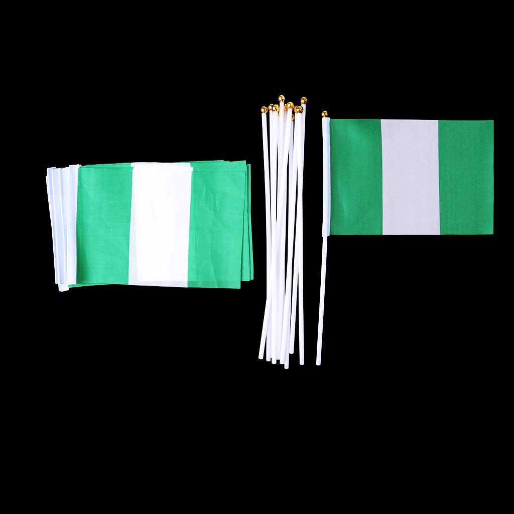 12PCS Flag Flags Banner Hand Waving Flag National Pride Flag Nigeria